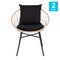 Flash Furniture Tan Rattan Rope Chairs - Black Cushions, PK 2 TW-VN017-TAN-BK-GG - alternate 5